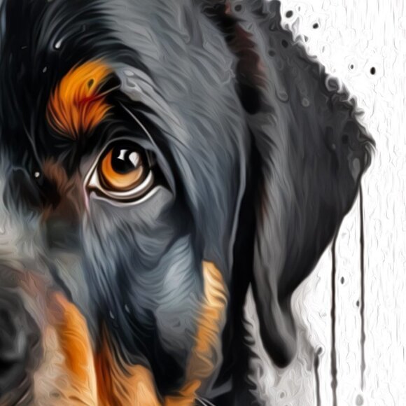 8x10 Rottweiler Dog Portrait Best Friend Watercolor‎ Oil Painting Art Print - Picture 4 of 5